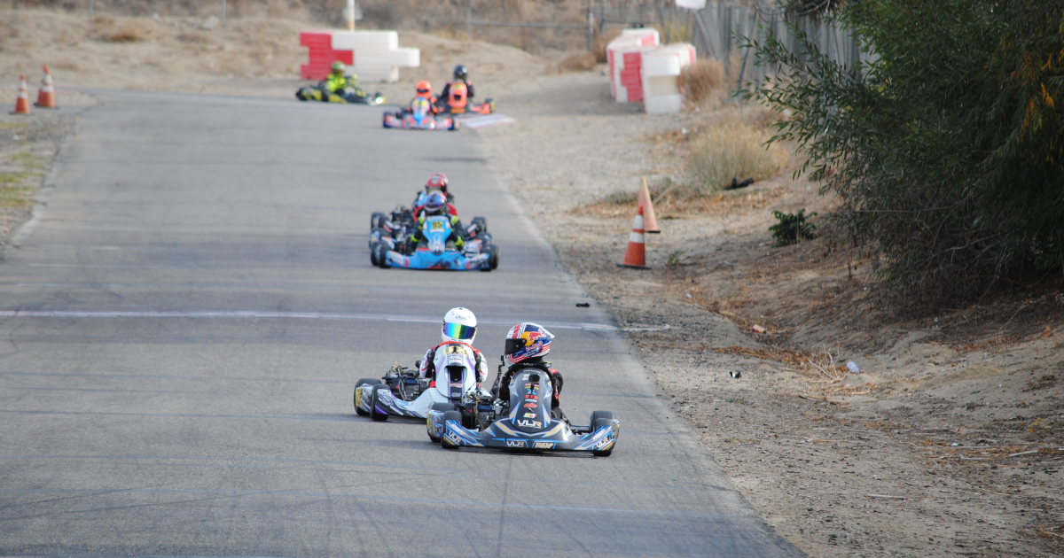 Mati Dragan na prowadzeniu wyścigu karting usa